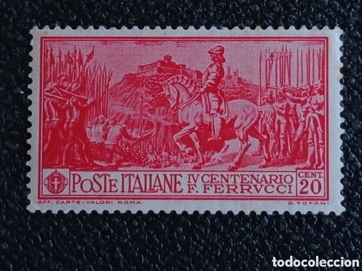 Sellos: Sello Italia 20c 1930 IV Centenario F. Ferrucci - Sassone 276 / Scott 242 MNH
