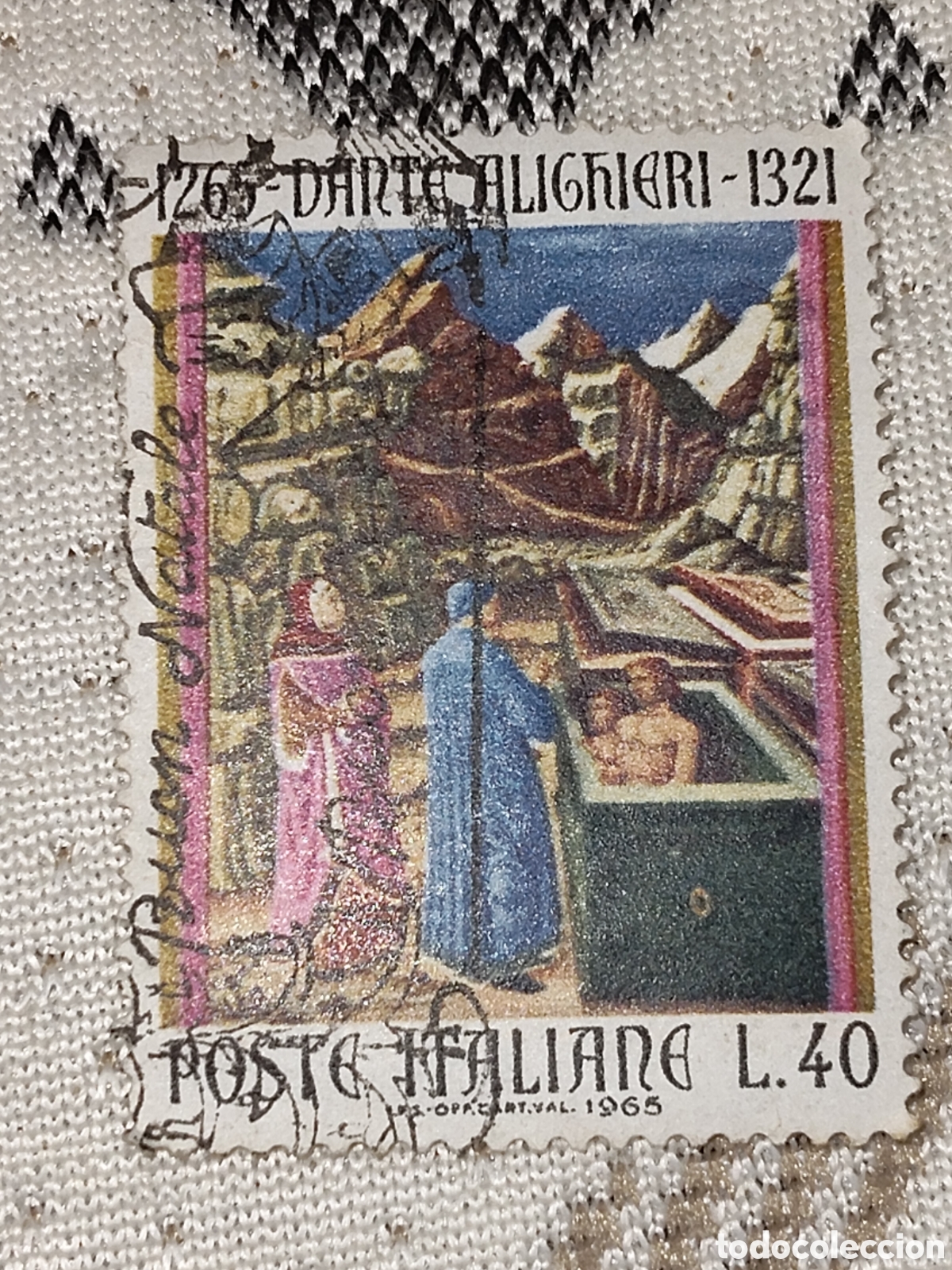 Sellos: Sello de Italia 700 aniversario del nacimiento de Dante Alighieri 1965