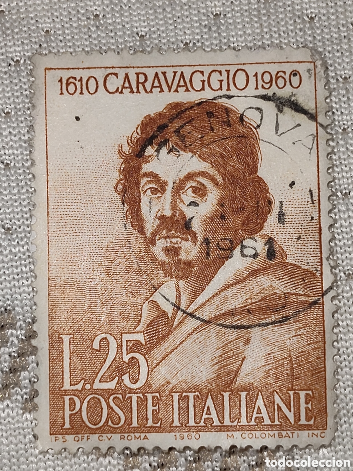 Sellos: Sello de Italia 350 aniversario de la muerte del pintor Caravaggio 1960