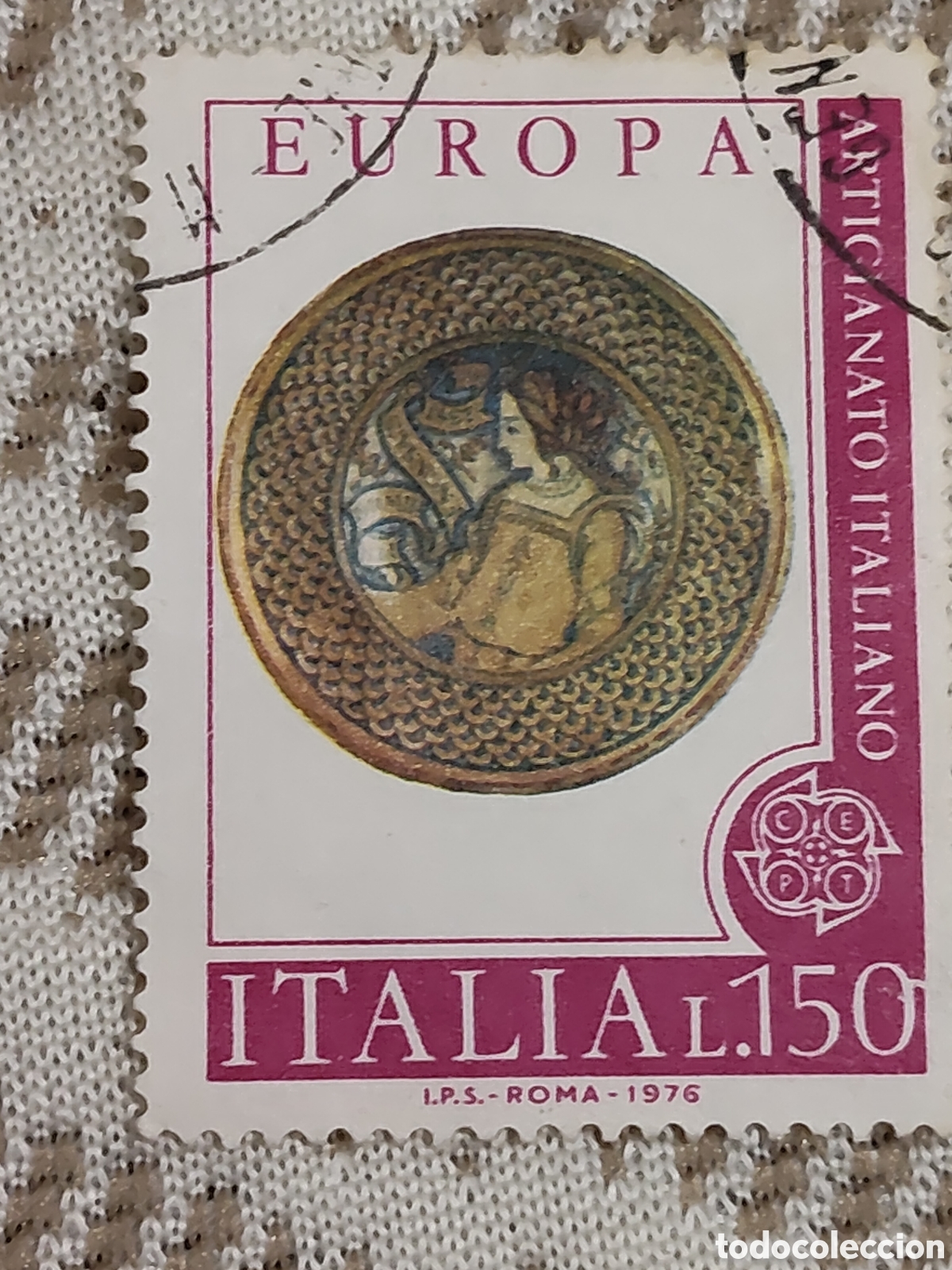 Sellos: Sello de Italia plato may&oacute;lica del siglo XVl 1976
