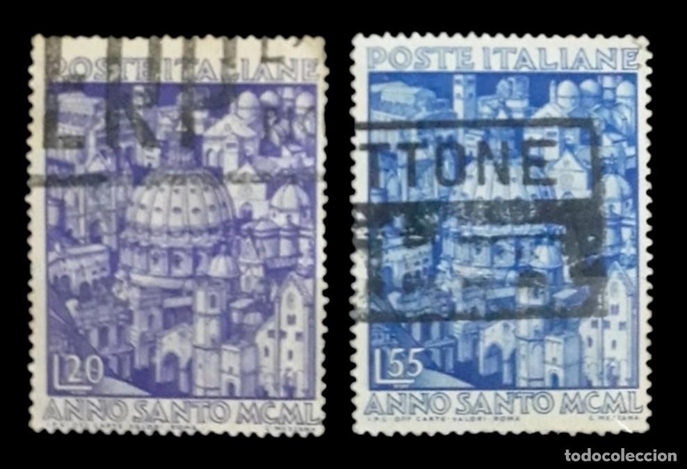 Sellos: ITALIA 1950 A&ntilde;o Santo. Iglesias de Roma. USADO.