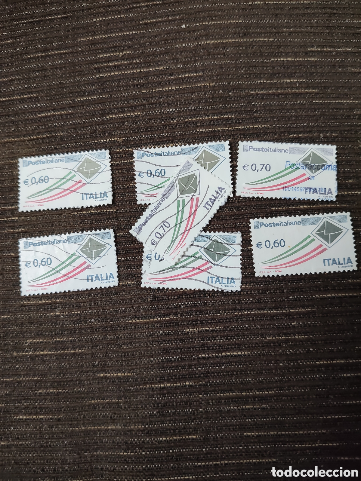 Sellos: 7 sellos de Italia logotipo de Poste italiana 2009