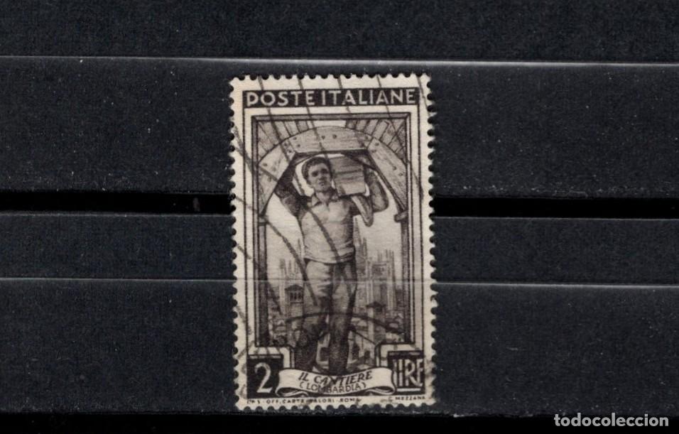 Sellos: Sello usado. Italia al trabajo. Cantero. 1 Octubre 1945. Yvert 574.