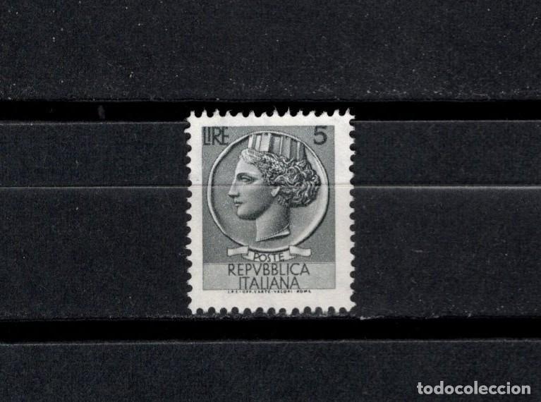 Sellos: Sello usado Italia. 1953. Moneda Siracusa 5 liras. 6 Junio 1953. Yvert 648.
