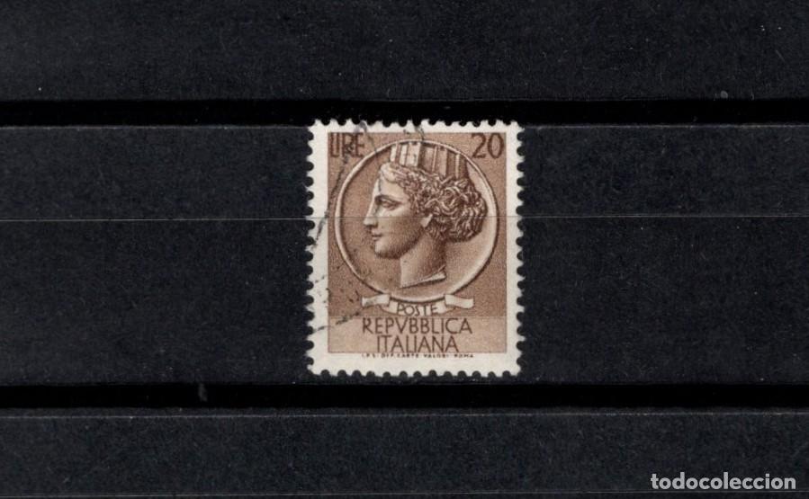 Sellos: Sello usado Italia. Moneda Siracusa 20 liras. 6 de Junio de 1953. Yvert 651.