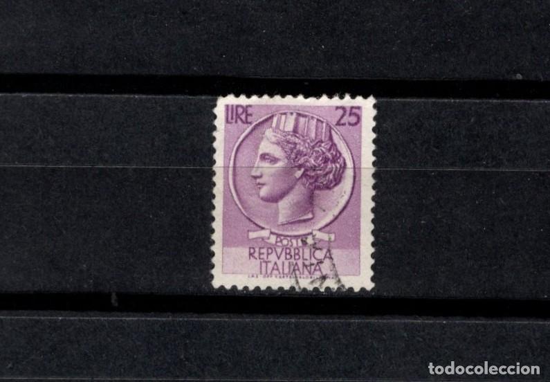 Sellos: Sello usado. Moneda Siracusa 25 liras. 6 de Junio de 1953. Yvert 652.