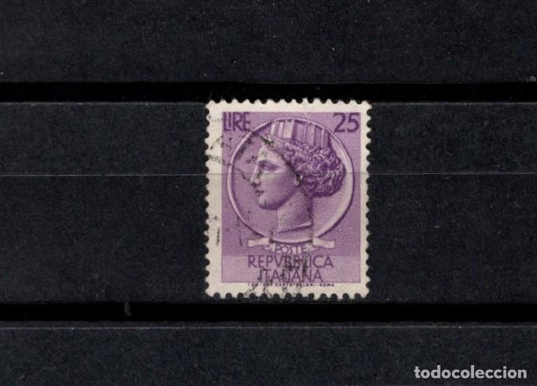 Sellos: Sello usado. Moneda Siracusa 25 liras. 6 de Junio de 1953. Yvert 652.
