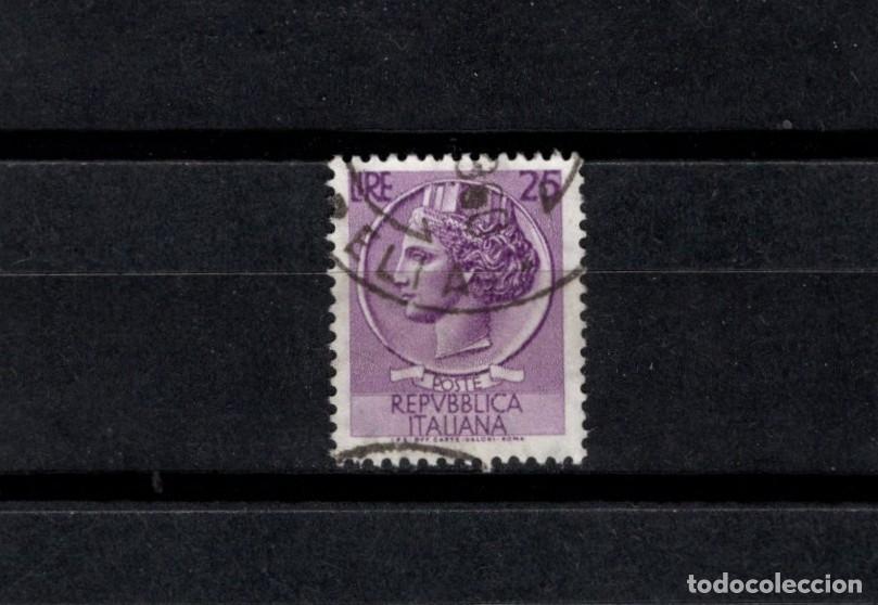 Sellos: Sello usado. Moneda Siracusa 25 liras. 6 de Junio de 1953. Yvert 652.