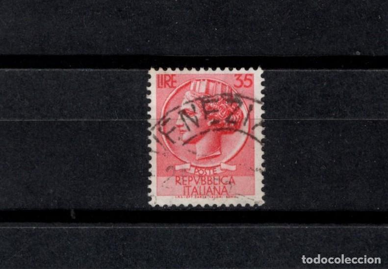 Sellos: Sello usado. Moneda Siracusa 35 liras. 6 de Junio de 1953. Yvert 653.
