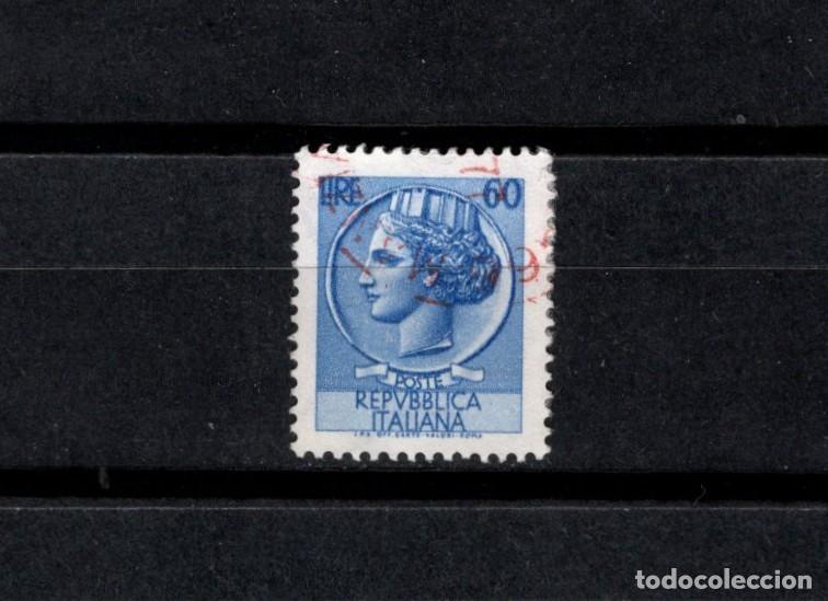 Sellos: Sello usado. Moneda Siracusa. 7 de Julio de 1955. 60 liras. Yvert 654.