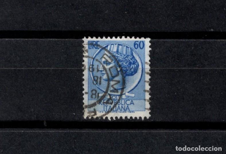 Sellos: Sello usado. Moneda Siracusa. 7 de Julio de 1955. 60 liras. Yvert 654.