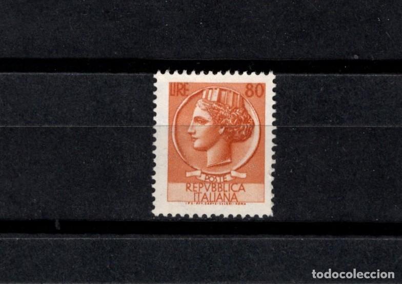 Sellos: Sello usado. Moneda Siracusa. 7 de Julio de 1955. 80 liras. Yvert 655.