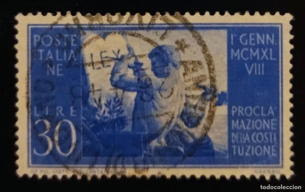 Sellos: ITALIA 1948 Proclamaci&oacute;n de la Constituci&oacute;n. Ivert: 517. USADO.