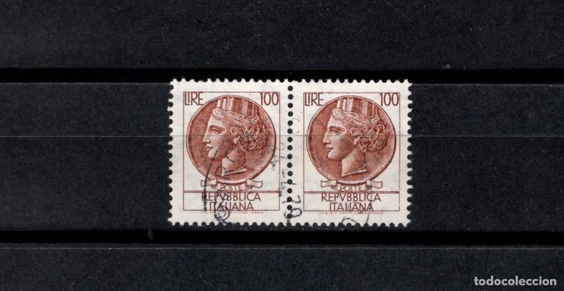 Sellos: Sello usado. Moneda Siracusa. Sello de 100 liras. Julio de 1960. Yvert 802.