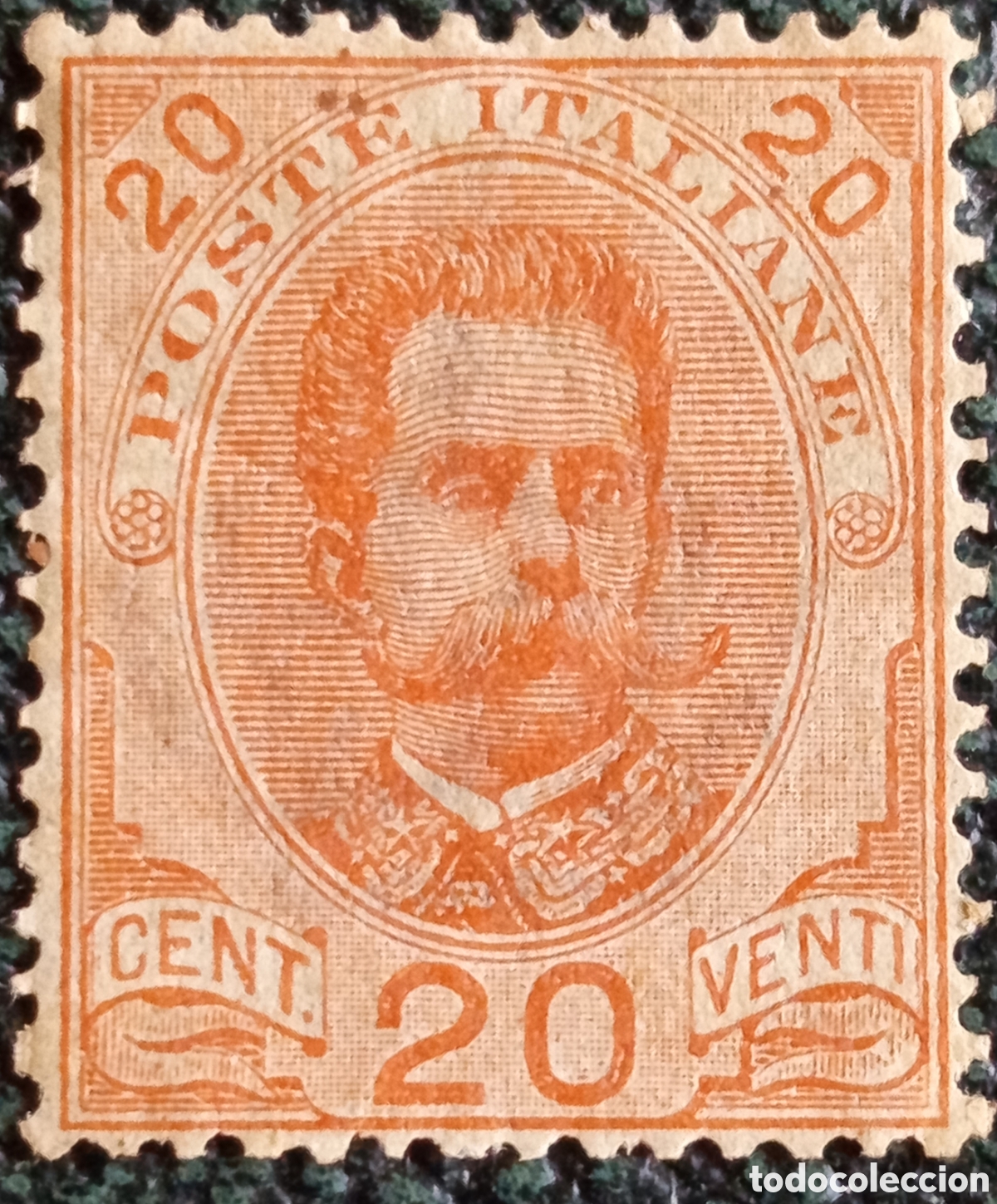 Sellos: Sello Italia Reino 1879 Rey Umberto I 20c Naranja Sassone 39 MNH