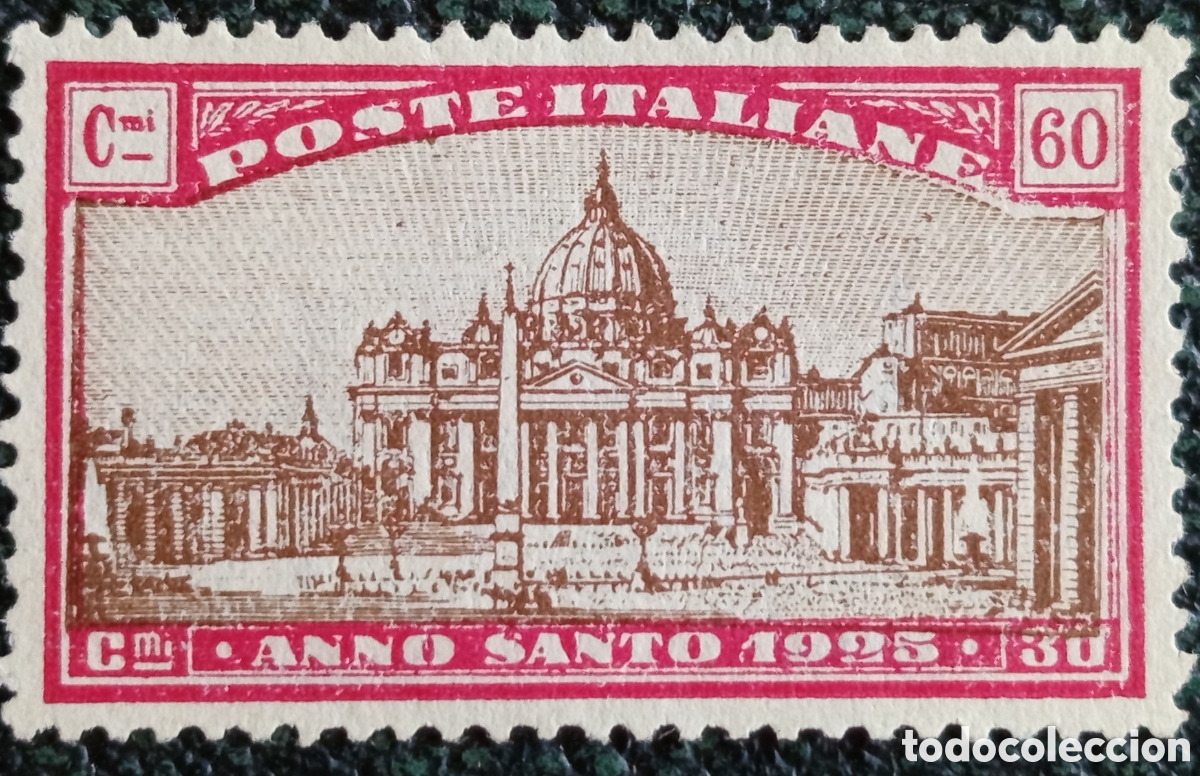Sellos: Sello Italia 1925 A&ntilde;o Santo Plaza de San Pedro 60c+30c Sassone 173 MNH