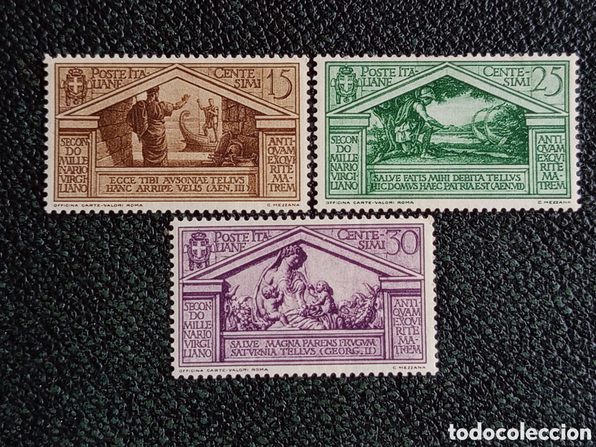 Sellos: Lote Italia 1930 Bimilenario de Virgilio 15c 25c y 30c Sassone 282-284 MNH