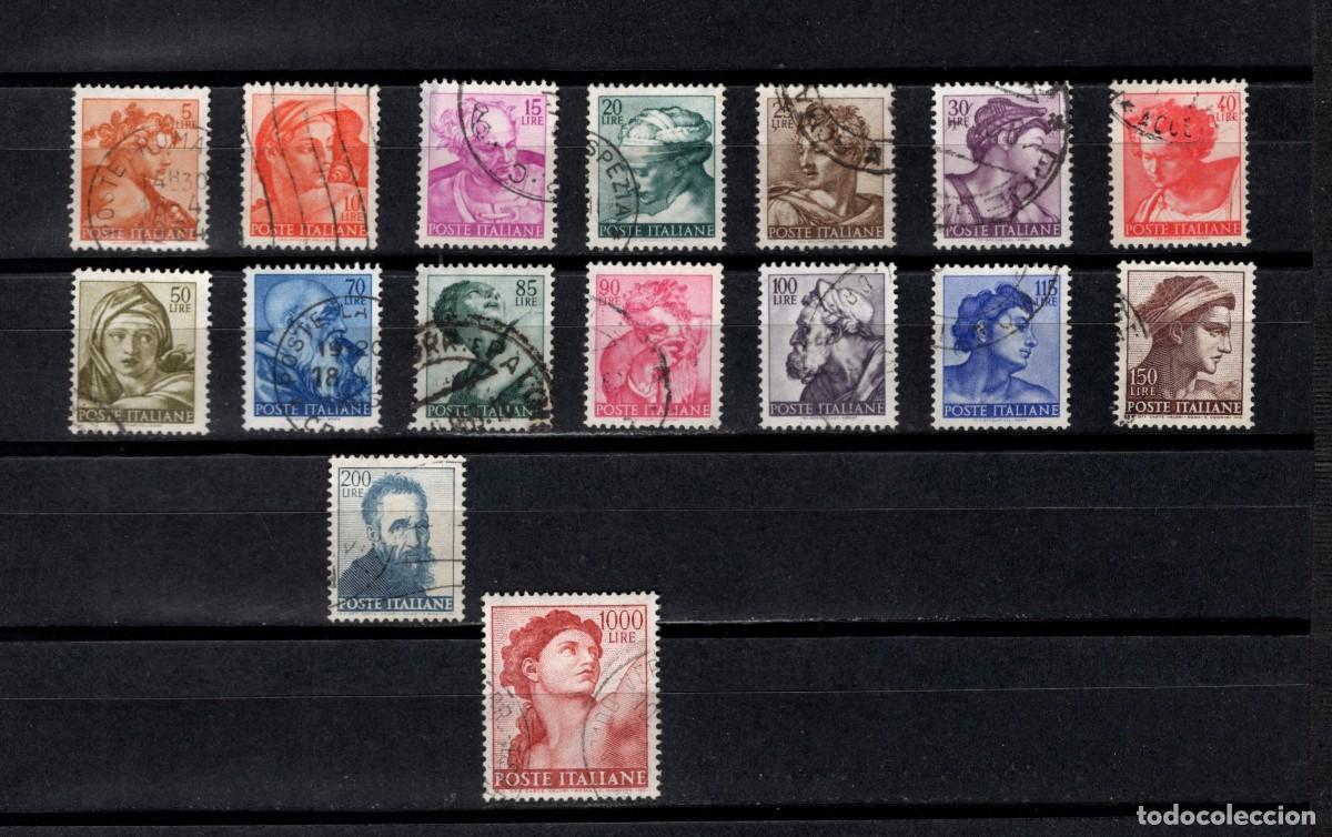 Sellos: Sellos usados. Obras de la Capilla Sixtina. 6 de Marzo de 1961. Yvert 827/844.