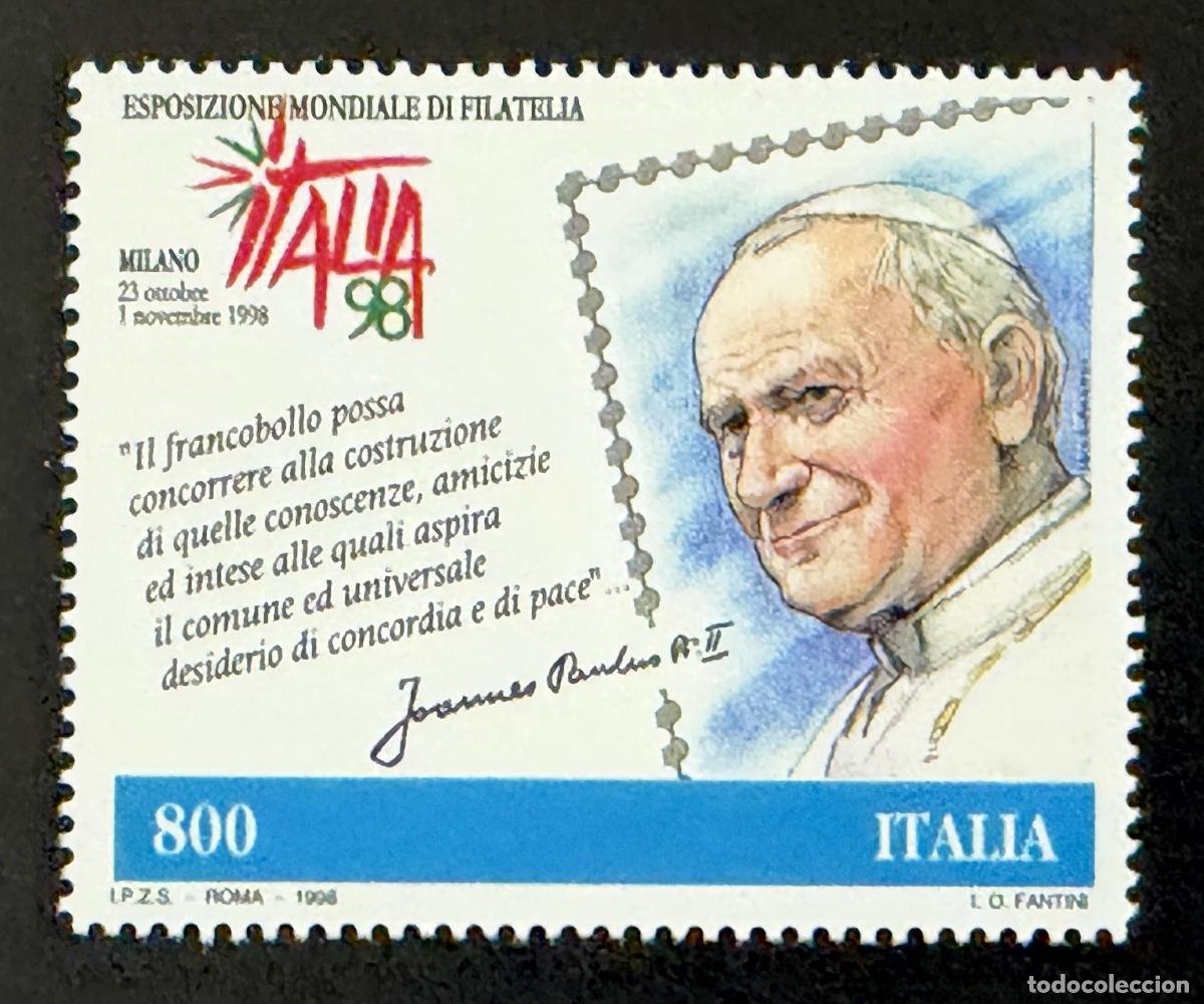 Sellos: Italia 1998 Mi. 2592 emisi&oacute;n conjunta Papa Juan Pablo II Milano 98