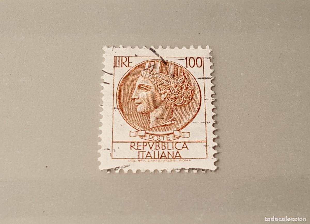 Sellos: Sello usado. Moneda de Siracusa. 11 de Marzo de 1968. 100 liras. Yvert 1007.