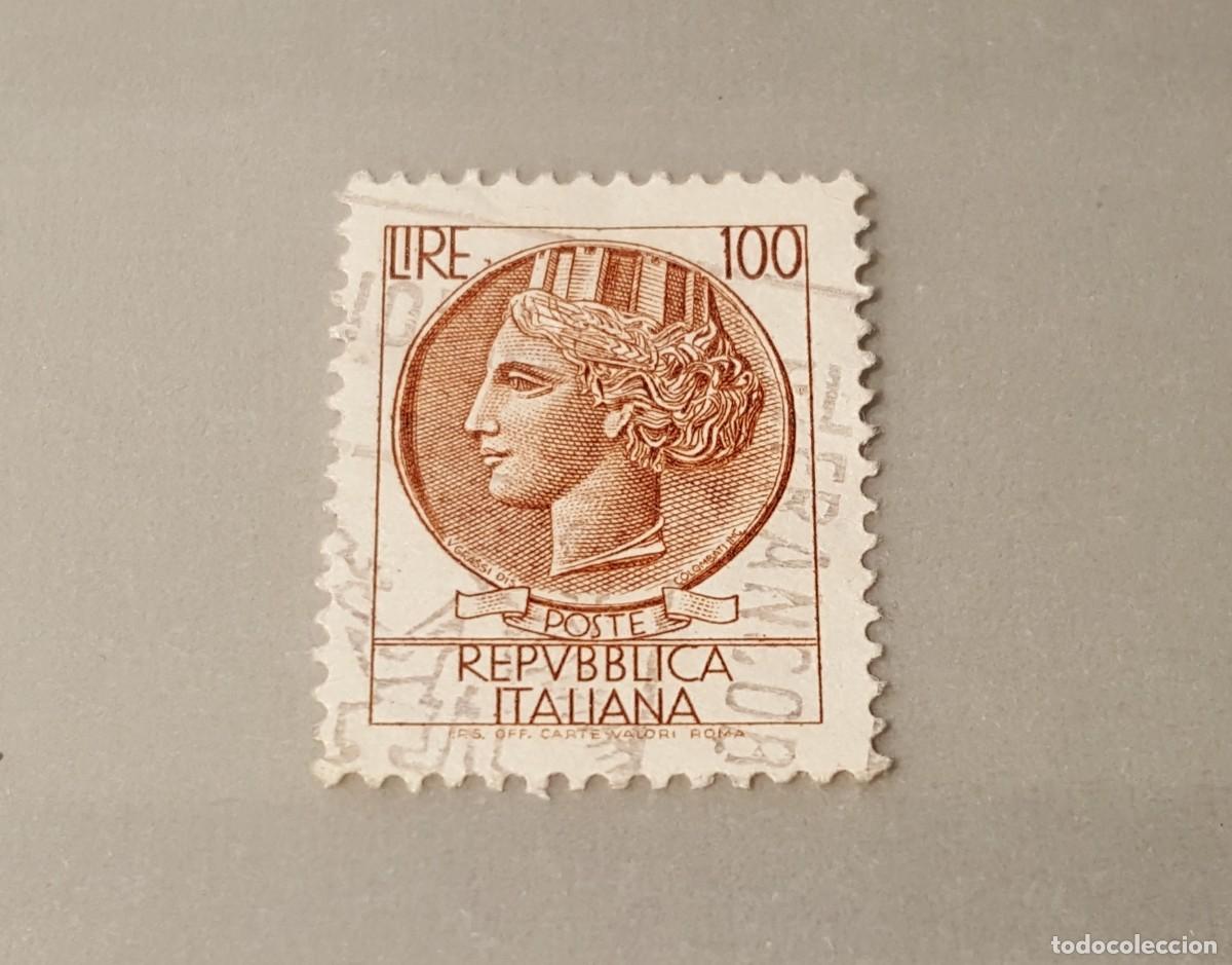 Sellos: Sello usado. Moneda de Siracusa. 11 de Marzo de 1968. 100 liras. Yvert 1007.
