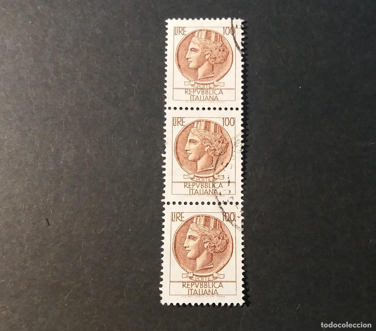 Sellos: Sello usado. Moneda de Siracusa. 11 de Marzo de 1968. 100 liras. Yvert 1007.
