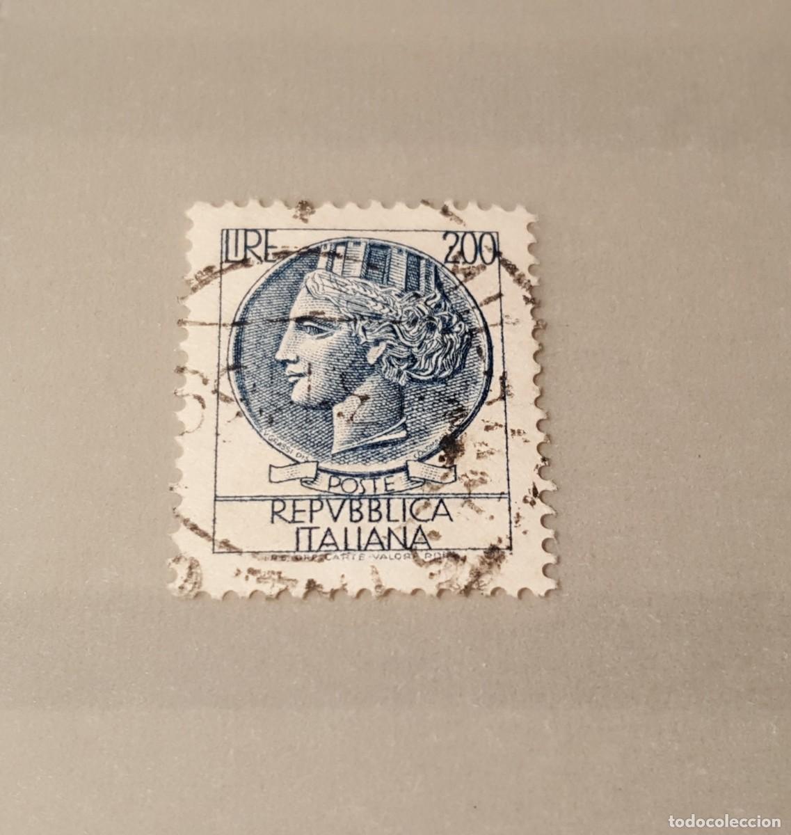 Sellos: Sello usado. Moneda de Siracusa. 6 de Mayo de 1968. 200 liras. Yvert 1009.