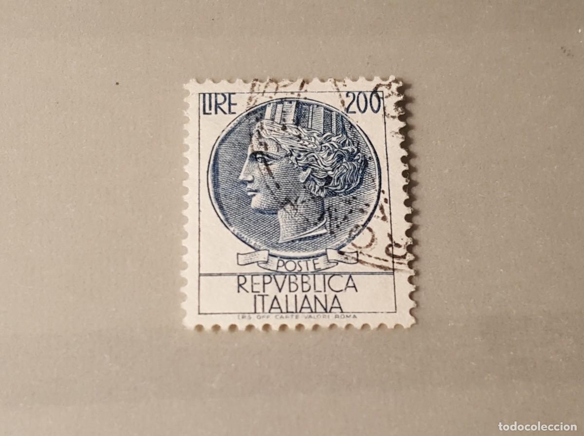 Sellos: Sello usado. Moneda de Siracusa. 6 de Mayo de 1968. 200 liras. Yvert 1009.