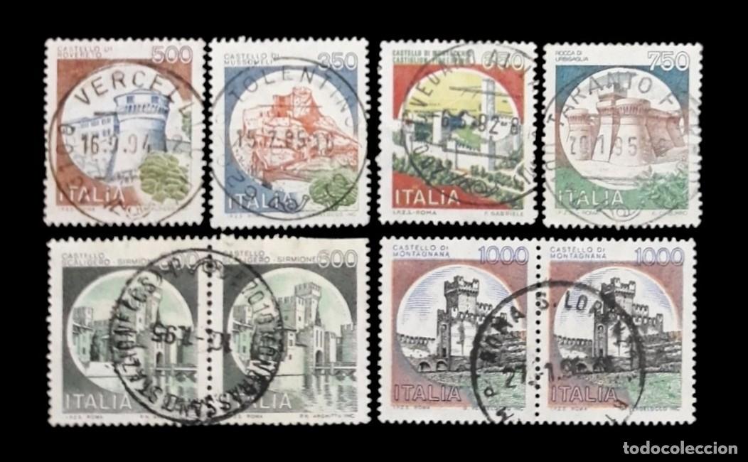 Sellos: ITALIA 1980- 1990 CASTILLOS. BONITOS MATASELLOS. USADO.