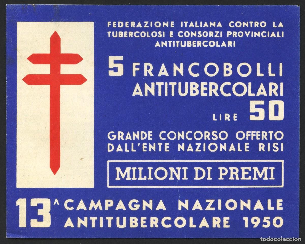 Selos: ITALIA, SELLOS, VI&Ntilde;ETAS, CARNET, FEDERACI&Oacute;N CONTRA LA TUBERCULOSIS, 1950