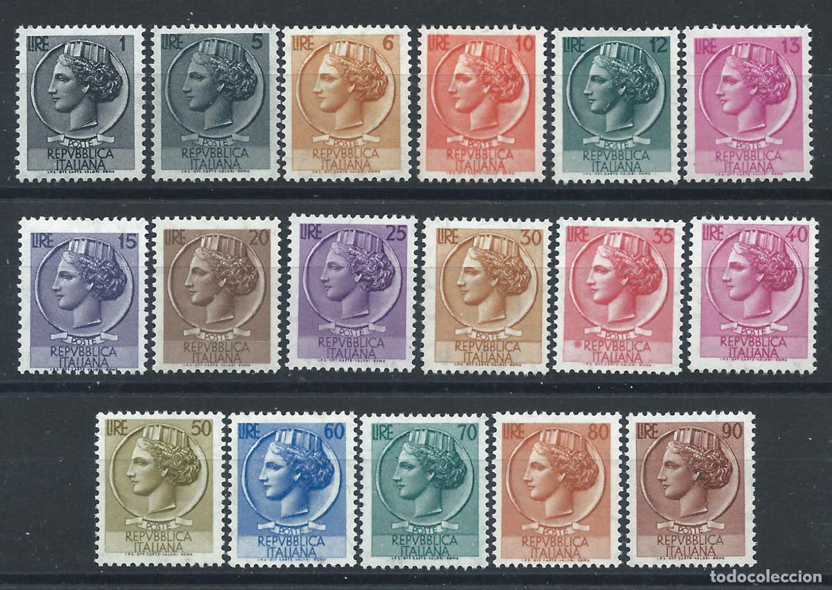 Sellos: Italie N&deg;709B/19A**/* (MNH/MH) 1955/60 - Monnaie SyracusaineItalie