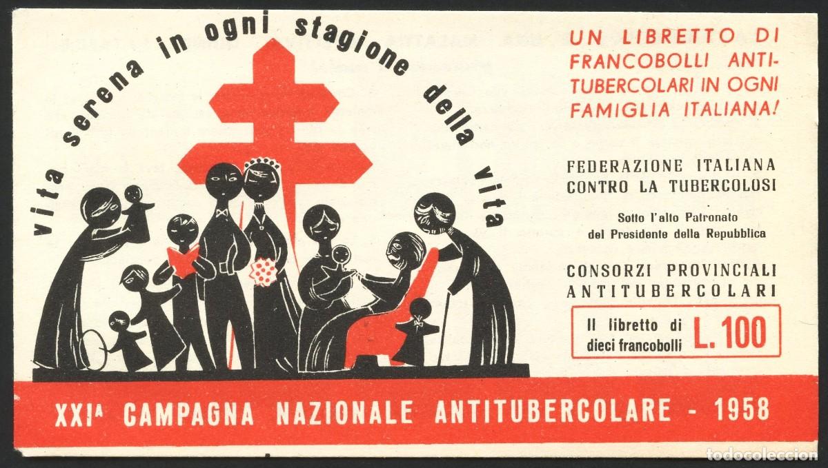Selos: ITALIA, SELLOS, VI&Ntilde;ETAS, CARNET, FEDERACI&Oacute;N CONTRA LA TUBERCULOSIS, 1958