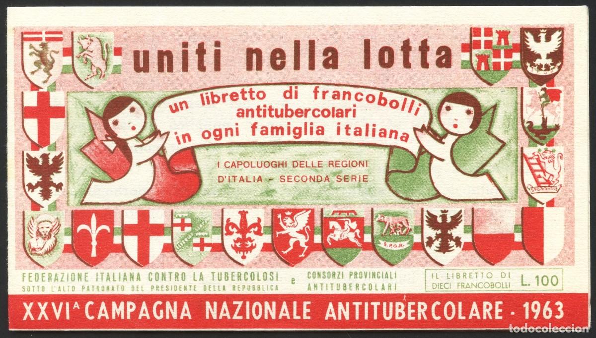 Selos: ITALIA, SELLOS, VI&Ntilde;ETAS, CARNET, FEDERACI&Oacute;N CONTRA LA TUBERCULOSIS, 1963