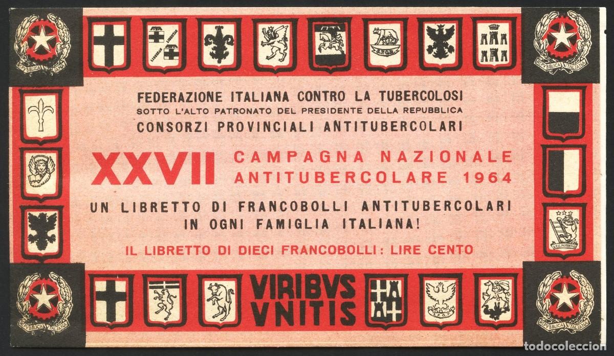 Selos: ITALIA, SELLOS, VI&Ntilde;ETAS, CARNET, FEDERACI&Oacute;N CONTRA LA TUBERCULOSIS, 1964