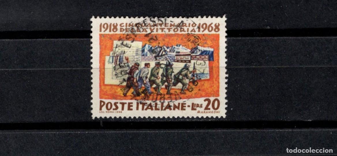 Sellos: Sello usado. L A nuversario de la Victoria,1&ordf; guerra Mundial. 20 liras. 1968. Yvert 1022.