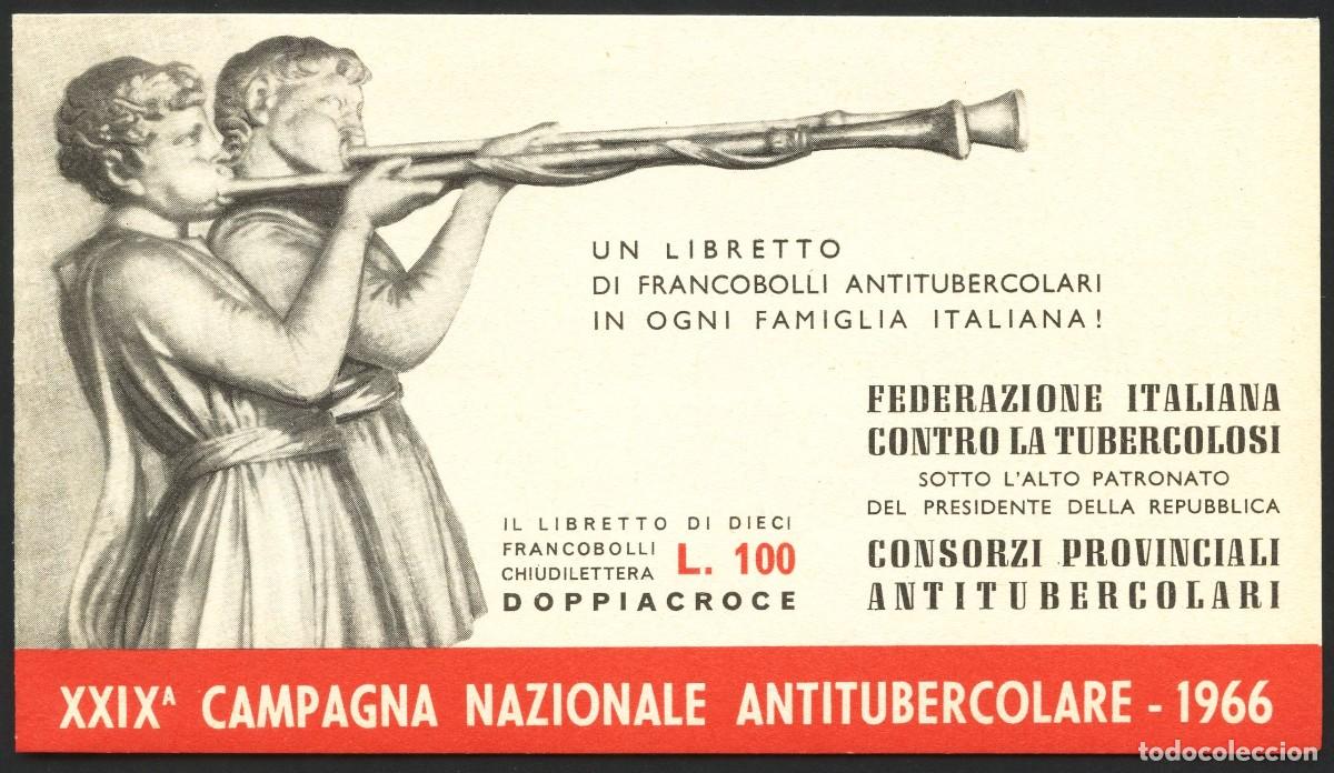 Francobolli: ITALIA, SELLOS, VI&Ntilde;ETAS, CARNET, FEDERACI&Oacute;N CONTRA LA TUBERCULOSIS, 1966