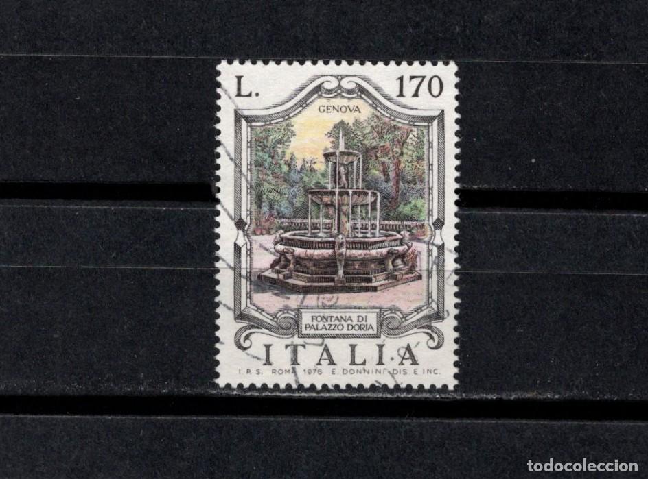 Sellos: Sello usado. Fuente del Palacio Doria-Tursi. G&eacute;nova. 170 liras. 1976 diciembre. Yvert 1291.