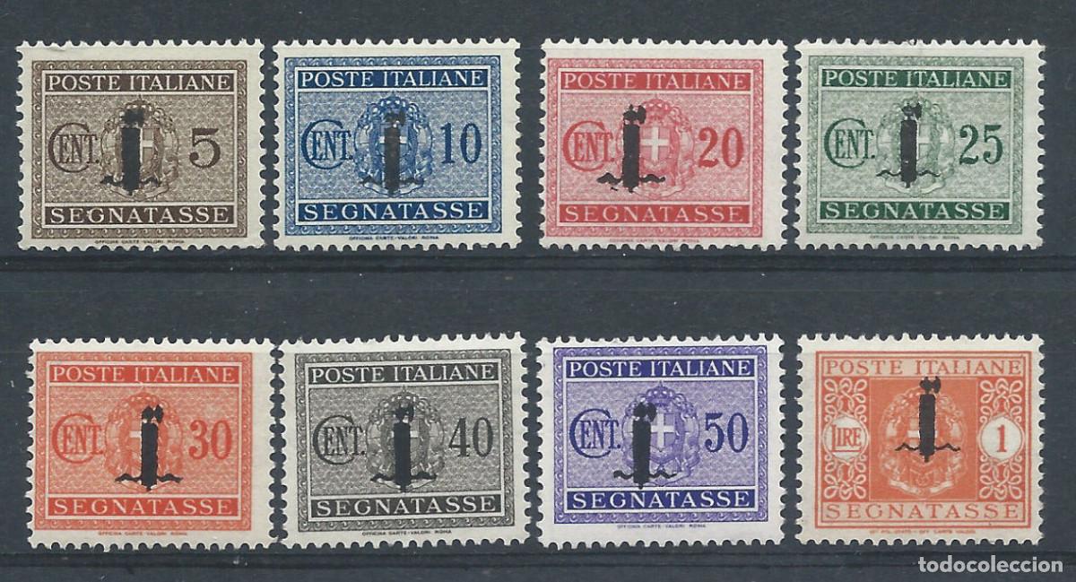 Sellos: Italie (G.N.R.) Taxe N&deg;14/20+22**/* (MNH/MH) 1944 - Armoiries surcharg&eacute;e