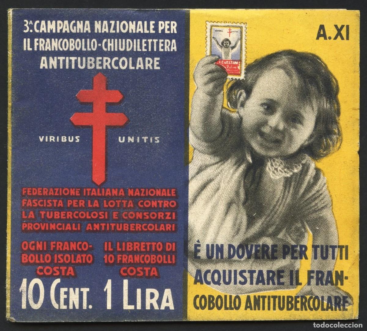 Francobolli: ITALIA, SELLOS, VI&Ntilde;ETAS, CARNET, LUCHA CONTRA LA TUBERCULOSIS, 1933, MUSSOLINI
