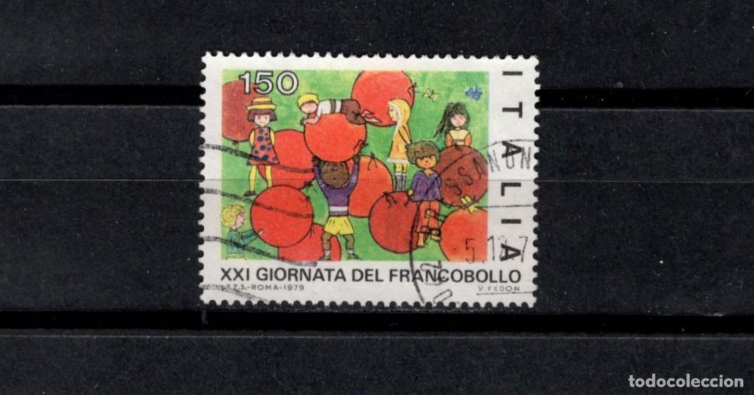 Sellos: Sello usado. Dia del Sello. Dibujos infantiles. 150 liras. 1979 noviembre. Yvert 1413.