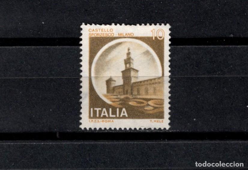 Sellos: Sello usado. Castillos. Castello Sforzesco. 10 liras. Milan. Septiembre 1980. Yvert 1434.
