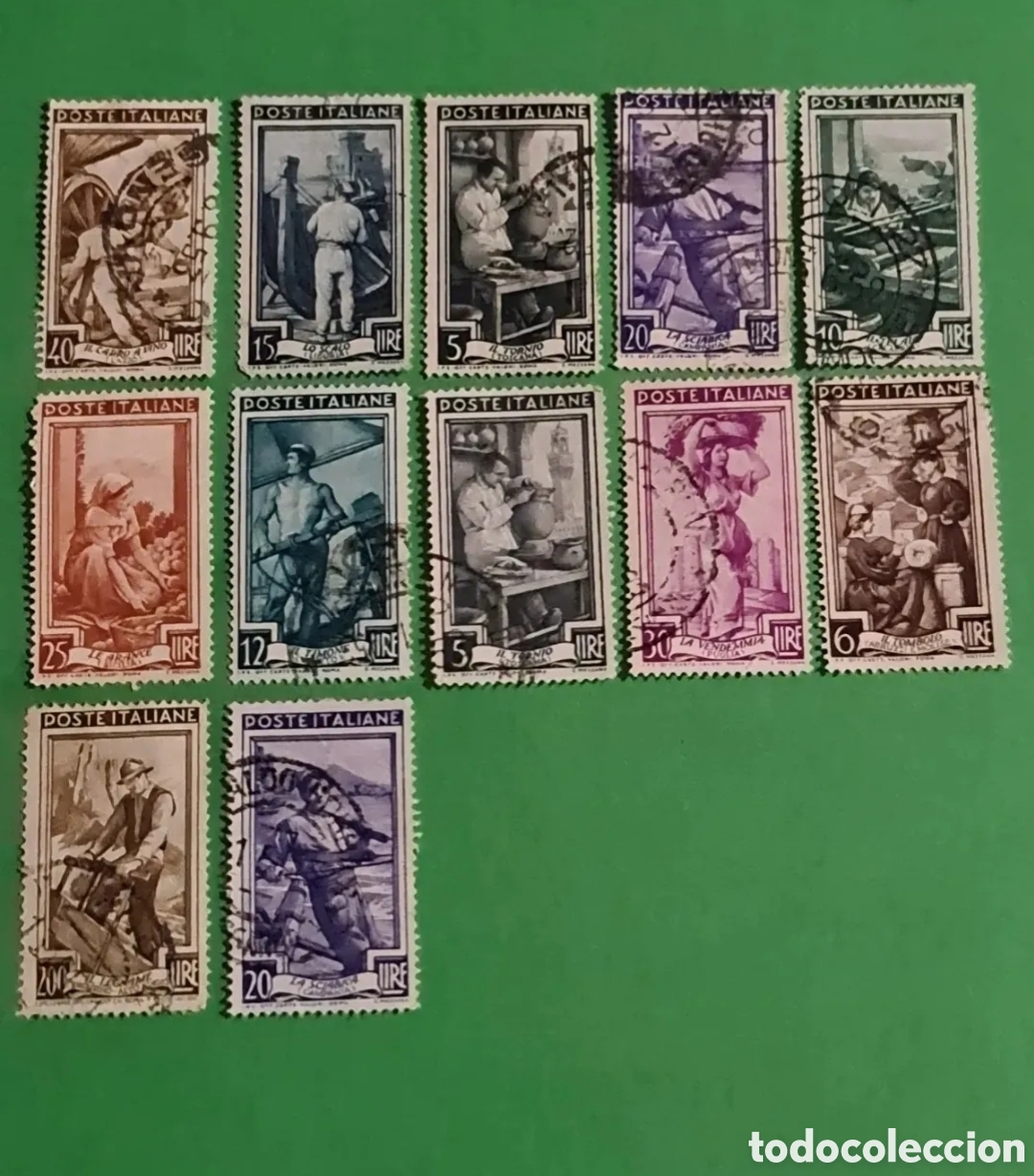 Stamps: Lote 12 sellos / Italia
