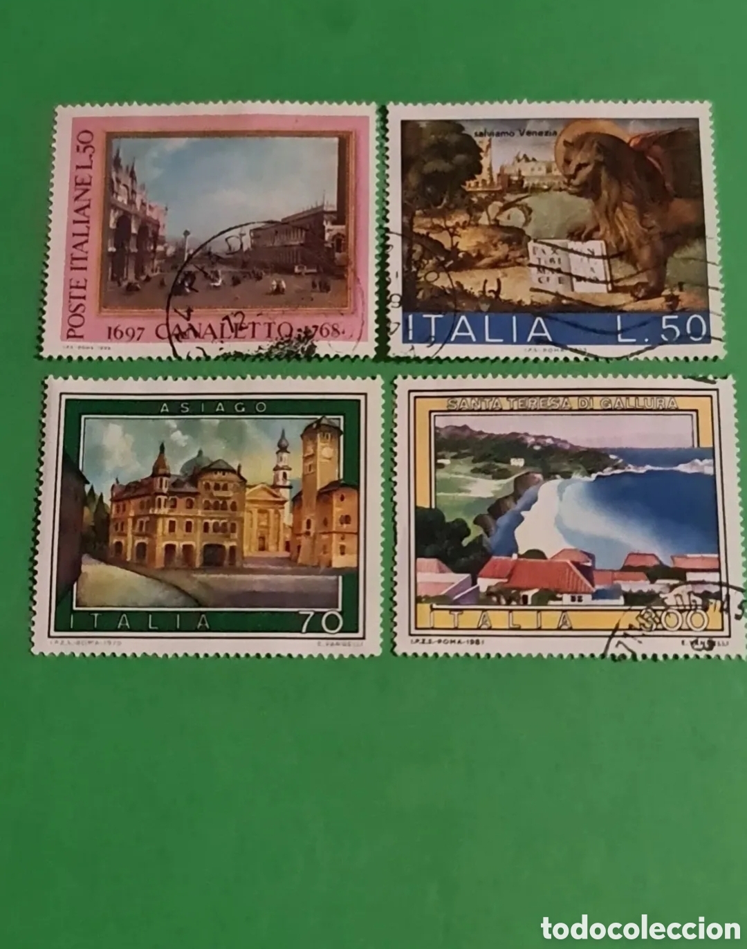 Stamps: Lote 4 sellos / Poste ITALIANE.