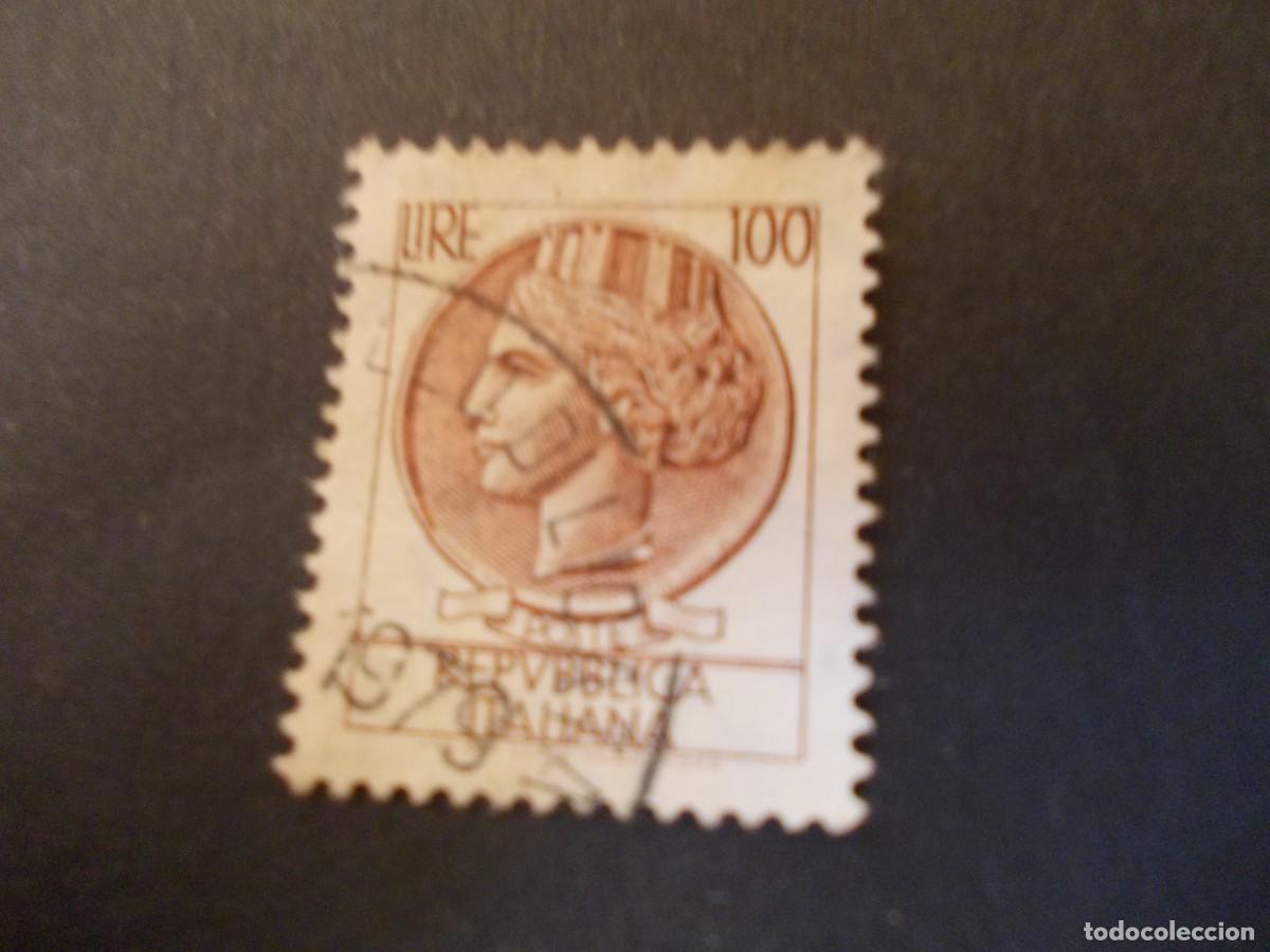 Francobolli: Sello 100 Lire Republica Italiana perfil cl&aacute;sico Italia filatelia moneda de siracusa 1979