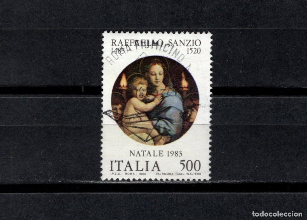 Sellos: Sello usado. Navidad. Virgen de los candelabros. 500 liras. 1983 noviembre. Yvert 1595.