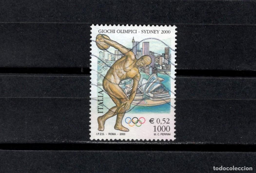 Sellos: Sello usado. Juegos Olimpicos. Sydney 2000. 1000 liras. 2000 septiembre. Yvert 2448.