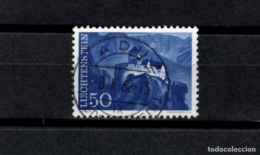 Sellos: Sello usado. Paisajes. Castillo de Vaduz. 1959 junio. Yvert 346.