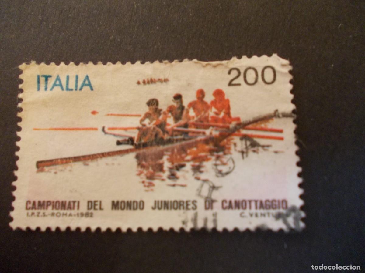 Timbres: Sello Italia 200 Campeonato del mundo deRemo juvenil, Roma 1982 emisi&oacute;n italiana filatelia deportiva