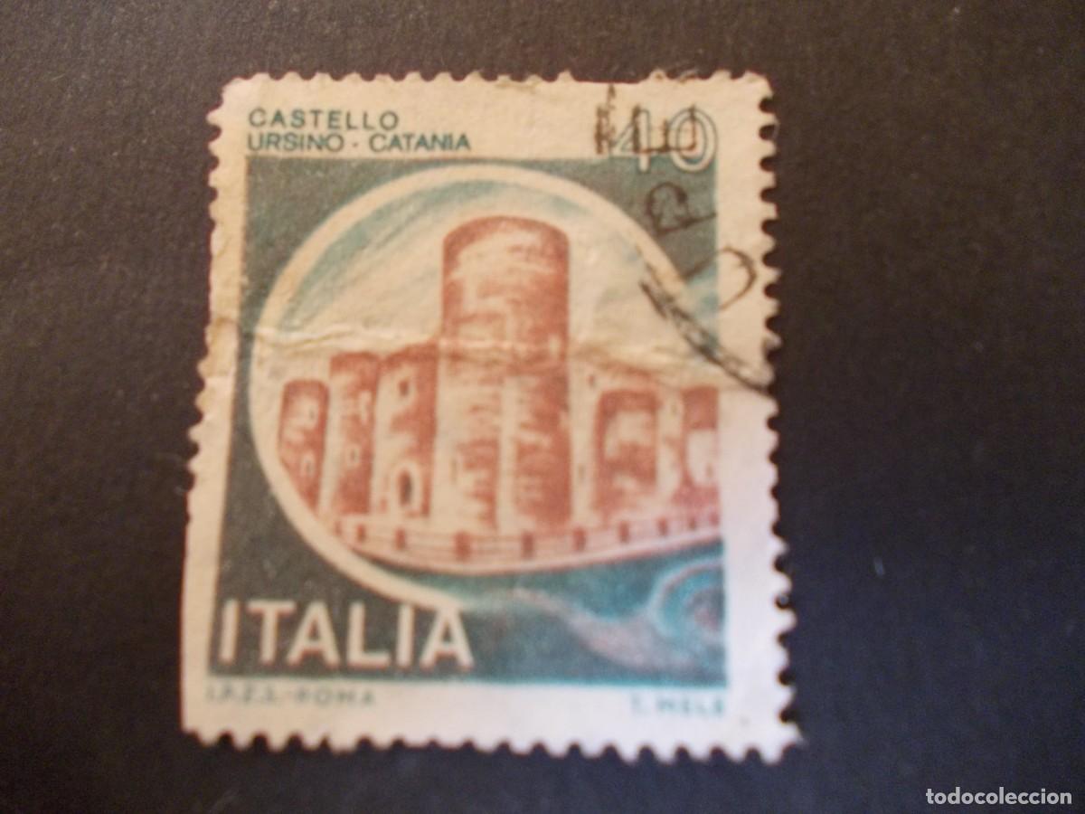 Timbres: Sello Italia L.40 Castello Ursino Catania emisi&oacute;n italiana filatelia arquitect&oacute;nica 1980