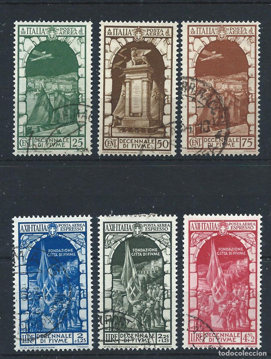 Sellos: Italie PA N&deg;56/58+61A/63 Obl (FU) 1934 - Annexion de Fiume